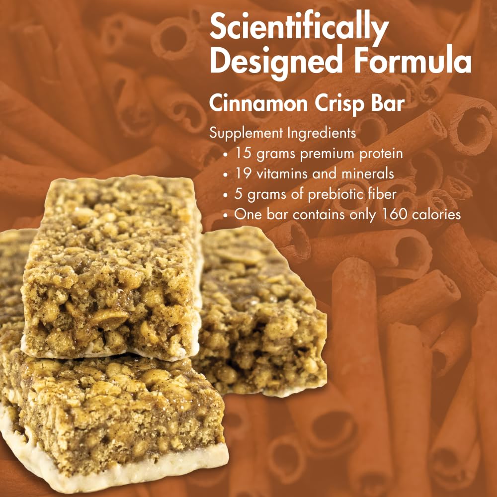 Biocare High Protein Snack Bar, Provides 15g Essential Protein, 5g Dietary Fiber, Cinnamon Crisp (7 Count)
