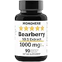 MONOHERB Bearberry Extract 1000 mg - 90 Vegetarian Capsules