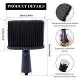 3pcs Black Neck Duster Soft Barber Brush Professional Barber Cleaner Hairbrush Barber Accessories for Salon Home Use