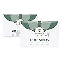 Grab Green Dryer Sheets, 160 Sheets, Vetiver Scent, Plant and Mineral Based, Compostable, Softens Fabrics, Reduces Static Cling and Wrinkles
