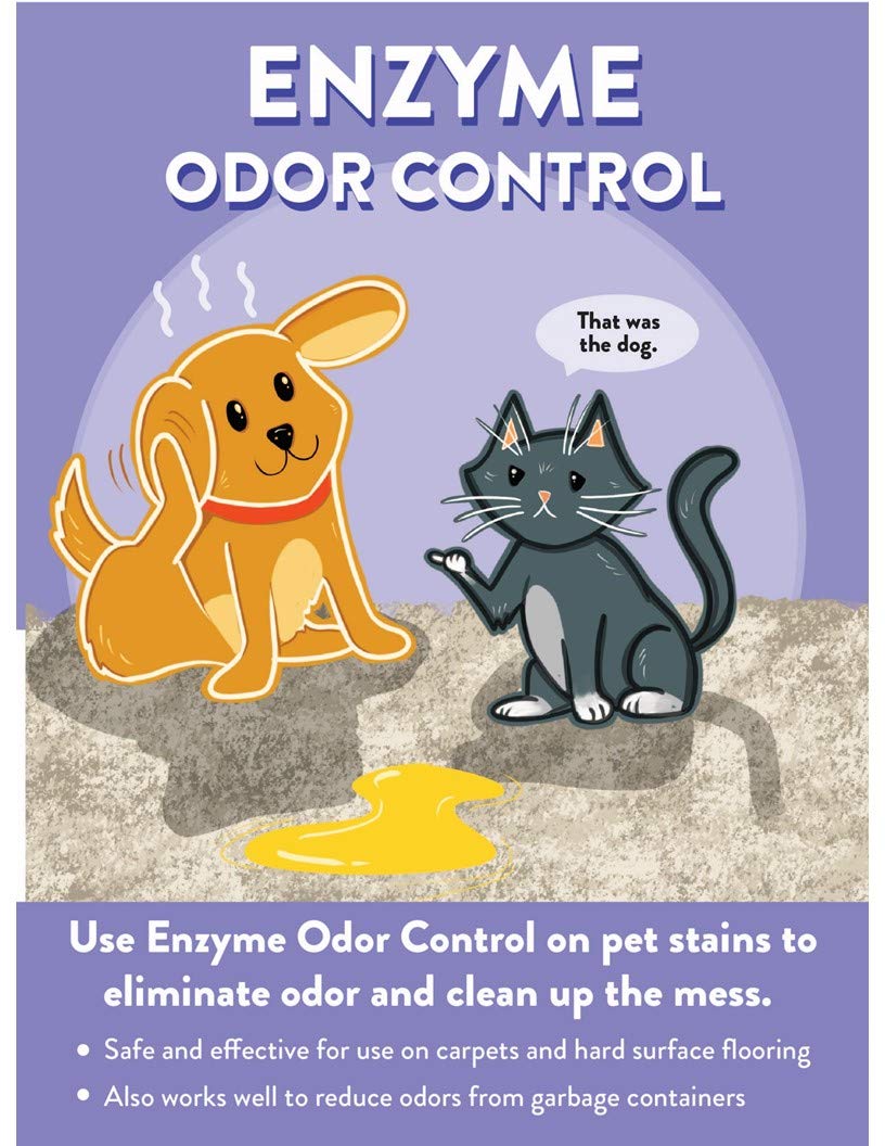 Flo-Kem 11192 Enzyme Odor Control Eliminates Food, Pet and Smoke Odors, 1 gallon