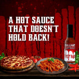 Hellfire Hot Sauce First Blood - Natural Gourmet Hot Sauce with Vegan Four Pepper Blend, 5 oz.