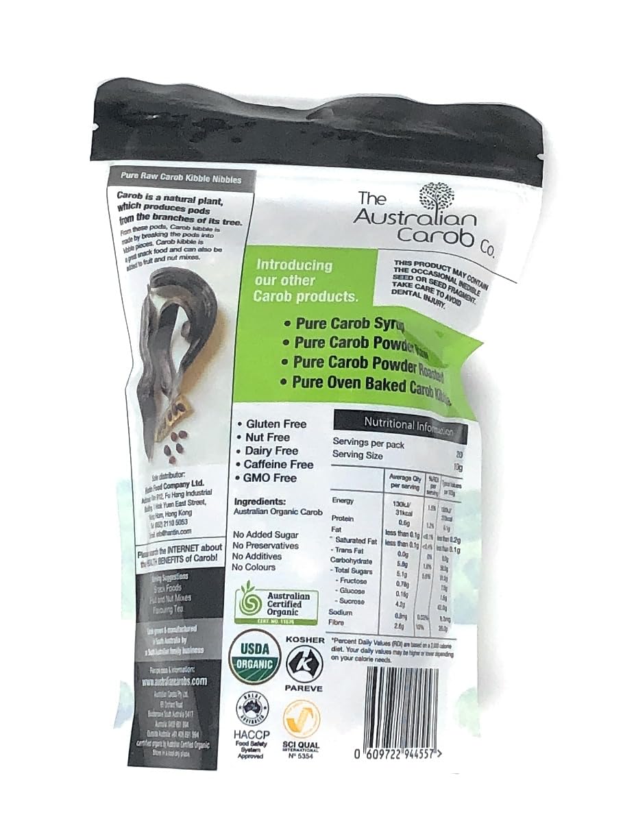 The Australian Carob Co. Pure Raw Carob Kibble Nibbles, Organic