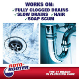 Roto-Rooter Hair Clog Remover l Dissolves Hair Clogs Faster l Safe on Pipes | 128 oz.