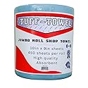 Tuff-Towel Blue Shop Towel for Shops | Jumbo Roll Heavy Duty Towels, 450 Sheets per Roll ($0.11 per Sheet) | For Mechanics, Farms, Dairies, Tire Shops