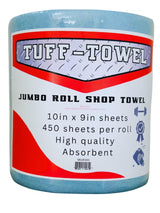 Tuff-Towel Blue Shop Towel for Shops | Jumbo Roll Heavy Duty Towels, 450 Sheets per Roll ($0.11 per Sheet) | For Mechanics, Farms, Dairies, Tire Shops