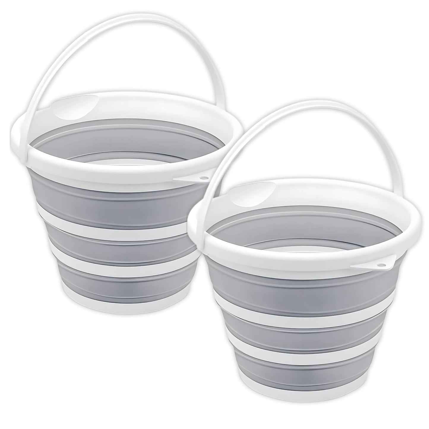 South Bend Components 2.6 Gallons Collapsible Bucket with Handle, Space Saving Design Portable Foldable Water Pail for Indoor/Outdoor, Mop, Boating