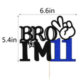 LVEUD 11th Birthday Cake Topper - Boy's 11th Birthday Cake Picks, Officially Teenager Cake Topper, 11 Years Old, Big Brother Birthday Party Decoration