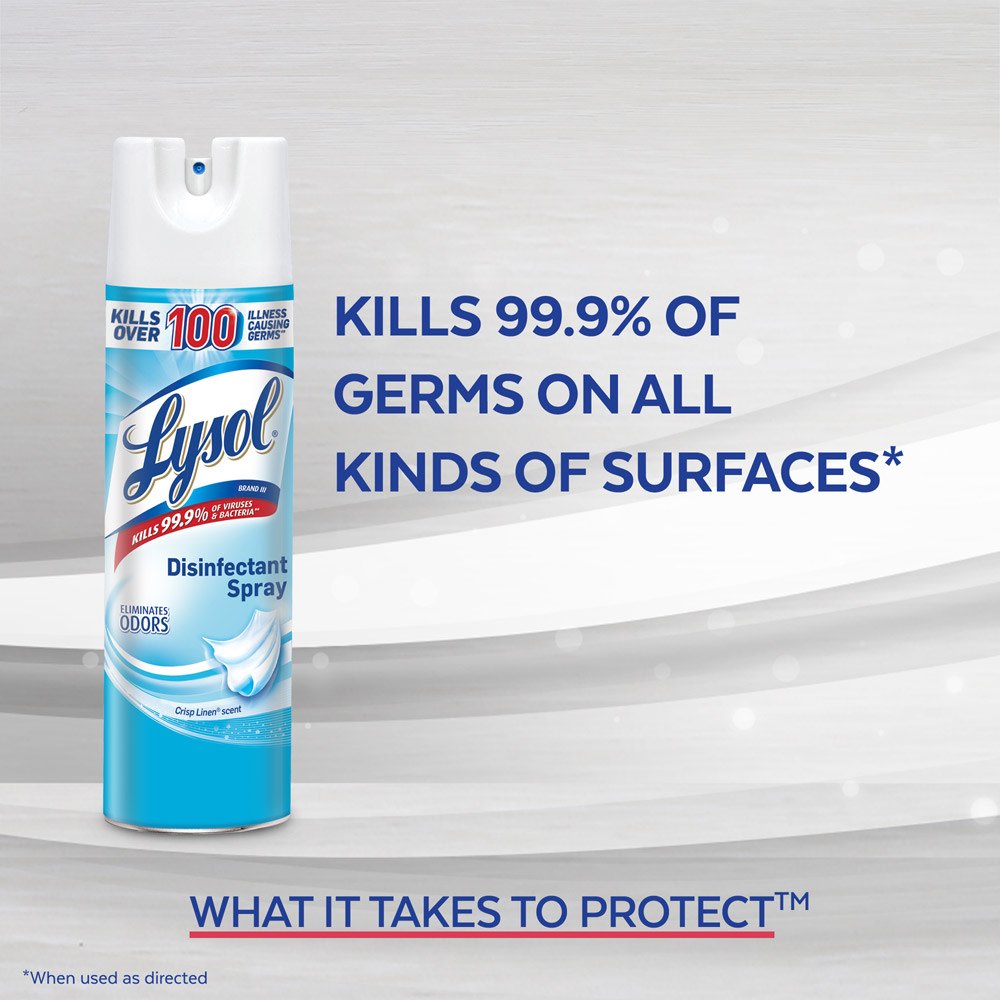 Lysol Disinfectant Spray, Early Morning Breeze + Crisp Linen, 38oz (2x19oz)