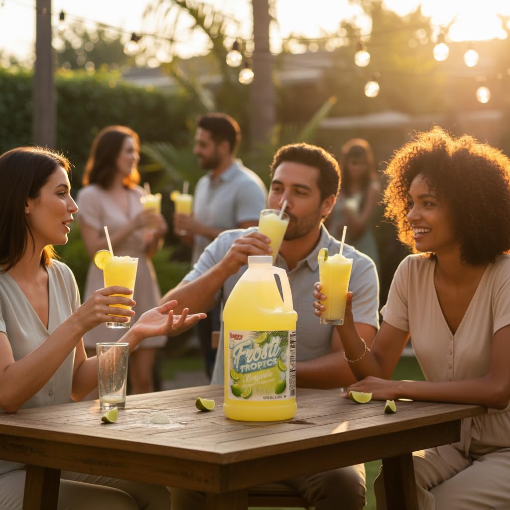 Snappy Frosti Tropics Margarita Slushie Mix, 1/2 Gallon, Slushy Syrup for Machines, Granita, Cocktails and Blended Drinks