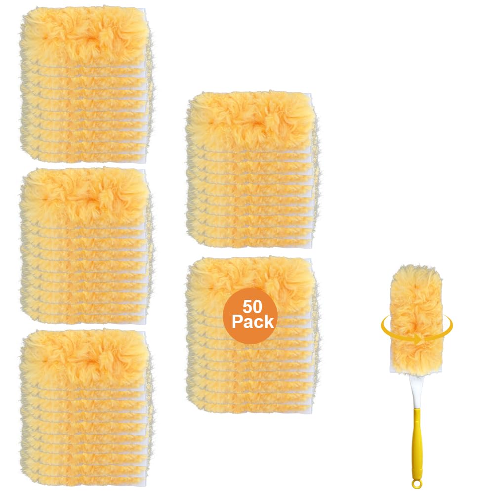 50 Count Heavy Duty Duster Refills, Unscented Disposable Dusters Refill Kit for Cleaning Dusting Furniture Blind Ceiling Fan