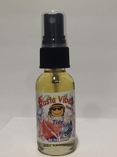 Rasta Vibez Tide Type Air Freshener - 100% Ultra Concentrated Oil Based Spray - Ideal for Bathroom, Home, Car, Office & More - Long Lasting Effects
