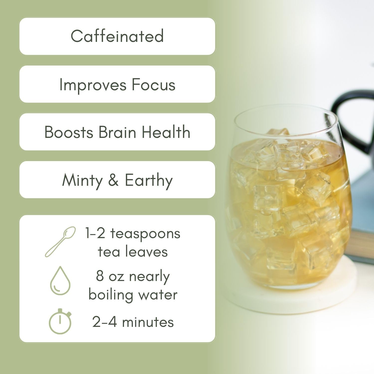 Organic Brain Health Green Tea - 2oz Bag (Approx. 30 Servings) | Full Leaf Tea Co.