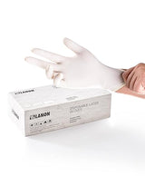 LANON 5 mil Latex Disposable Gloves, Food-Contact Grade, Powder-Free, Fully Textured, White, Small