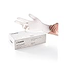 LANON 5 mil Latex Disposable Gloves, Food-Contact Grade, Powder-Free, Fully Textured, White, Small