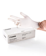 LANON 5 mil Latex Disposable Gloves, Food-Contact Grade, Powder-Free, Fully Textured, White, Small