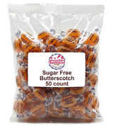 Sugar Free Butterscotch Hard Candy 50 Pieces - Creamy Butterscotch Flavor, Individually Wrapped Bulk Sweet Treat for Dishes Offices and Bowls