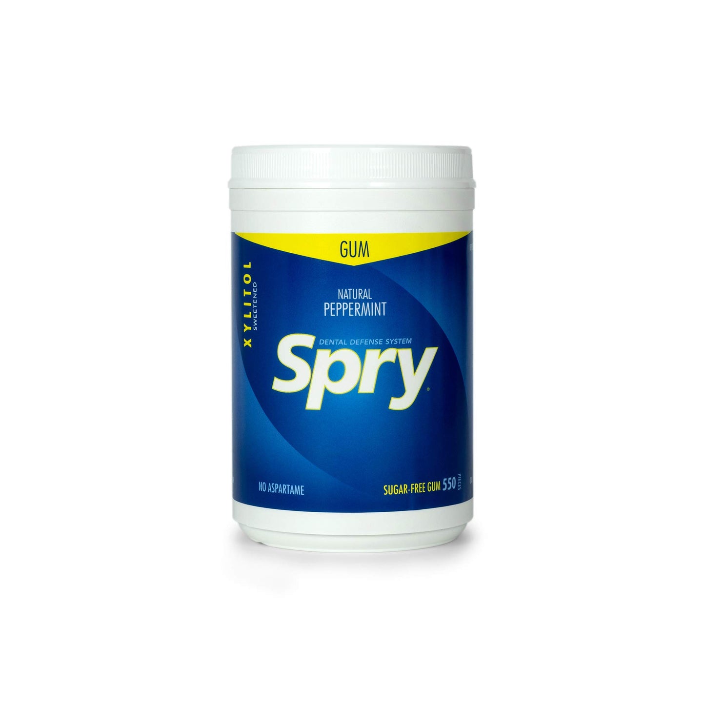 Spry Fresh Natural Xylitol Chewing Gum Dental Defense System - Aspartame-Free, Sugar-Free, Non-GMO, Gluten-Free (Peppermint, 550 Count - Pack of 1)