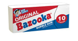 Bazooka Bubble Gum Individually Wrapped Pink Chewing Gum in Original Flavor - 10 Piece Wallet Packs (Pack of 12) - Fun Old Fashioned Candy for Kids