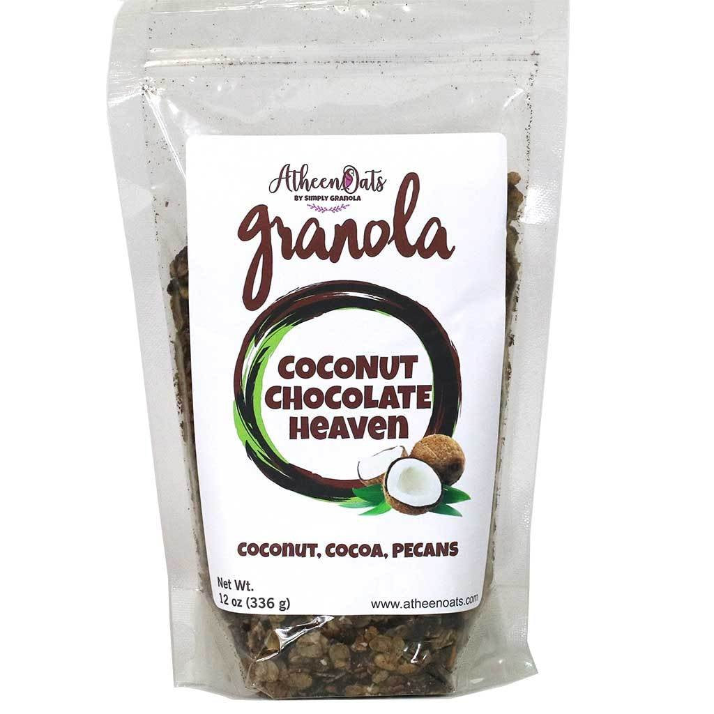 All Natural Dark Chocolate & Coconut Granola with Whole Grain Oats | AtheenOats Coconut Chocolate Heaven by Simply Granola | Small Batch | Handcrafted