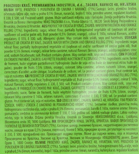 Kras Napolitanke Lemon-Orange (Lemon-Orange Wafers), 11.64-Ounce Packages (Pack of 12), (330 Grams)