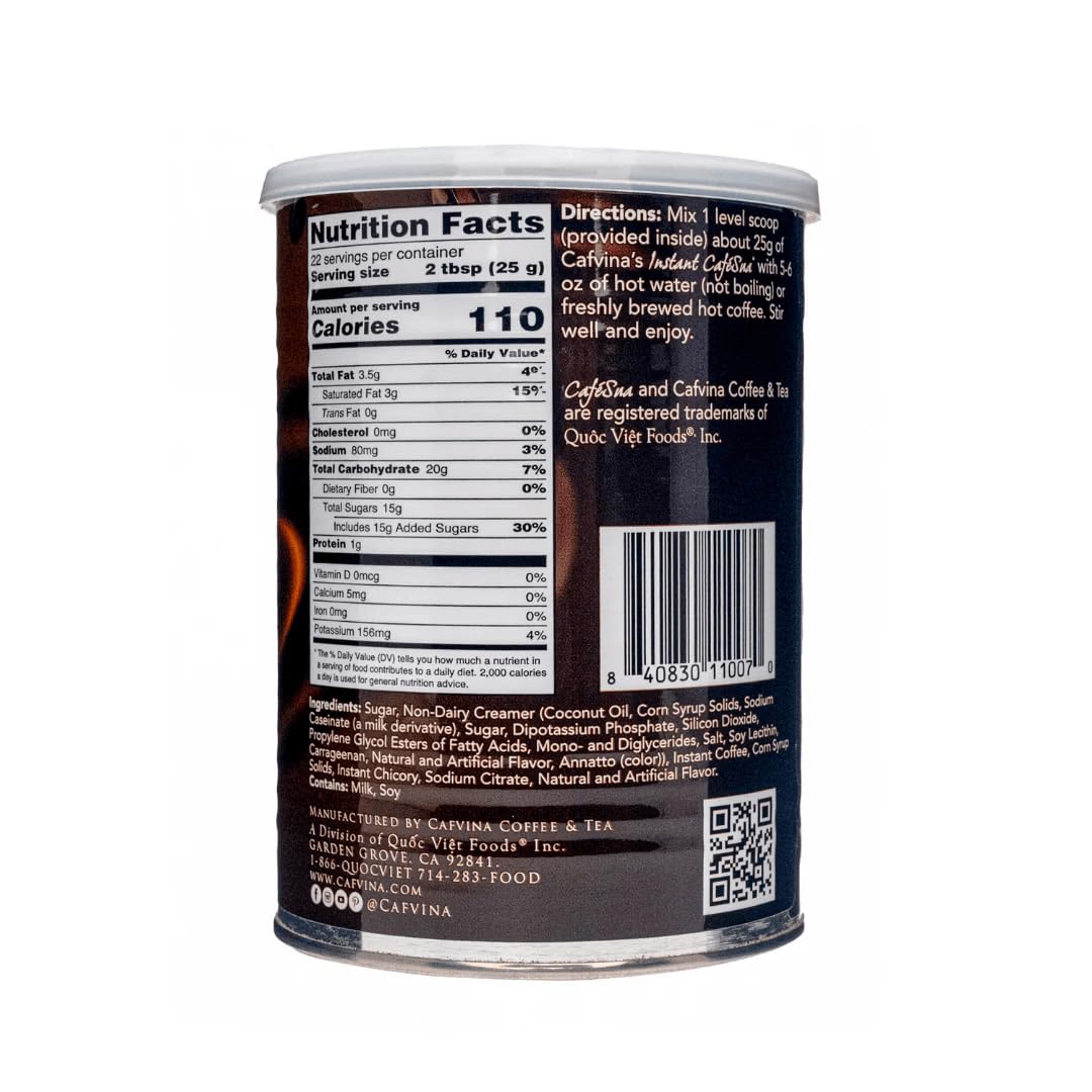 Cafvina 3-in-1 Instant CaféSua Mix - 1 lb 4 oz | Bold & Sweet Vietnamese Coffee Flavor | Perfect Hot or Iced | Made in the USA