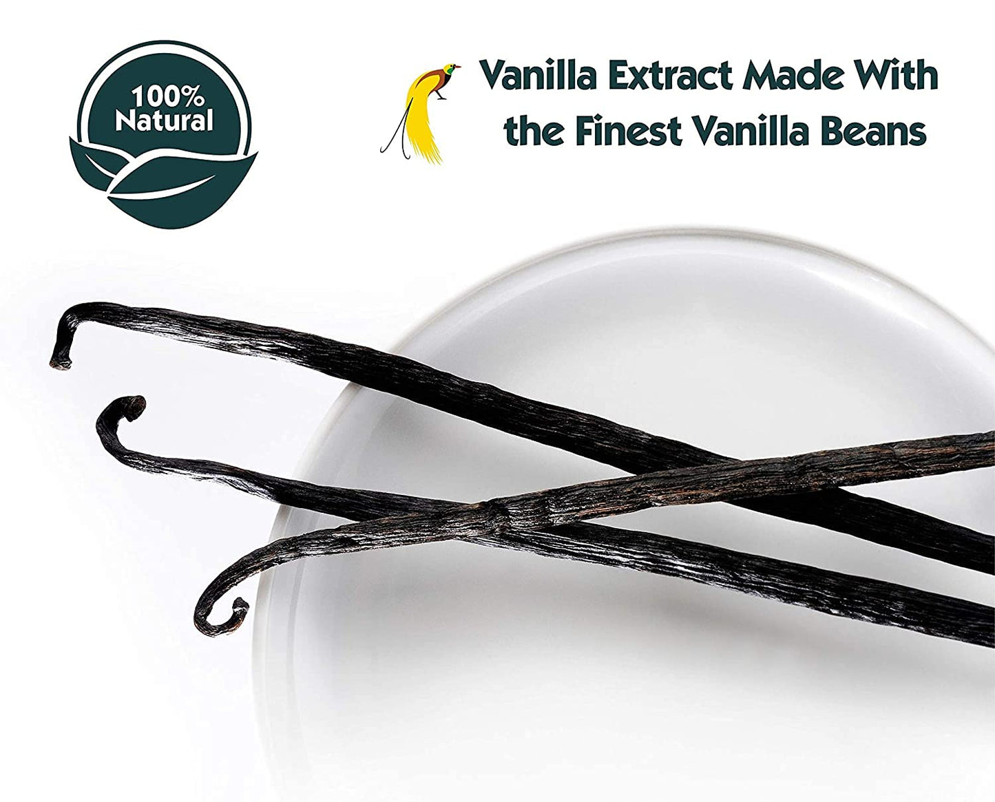 32 oz Pure Vanilla Extract - 100% Real Vanilla Extract - For Cooking, Drinks & Desserts - 100% Vegan, Sugar Free & Kosher - Non-GMO & Gluten-Free