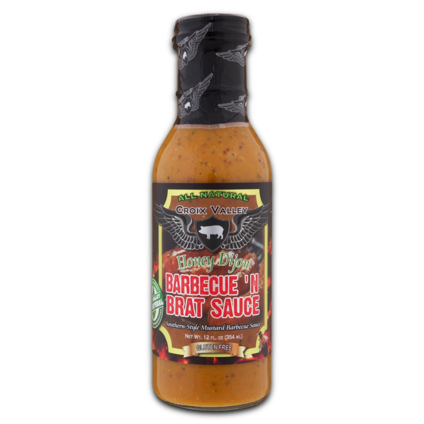 Croix Valley Honey Dijon BBQ 'n Brat Sauce - 3 Pack (12 oz Glass Bottles) - Sweet Honey & Tangy Dijon Mustard - Gluten-Free, No MSG, No High Fructose