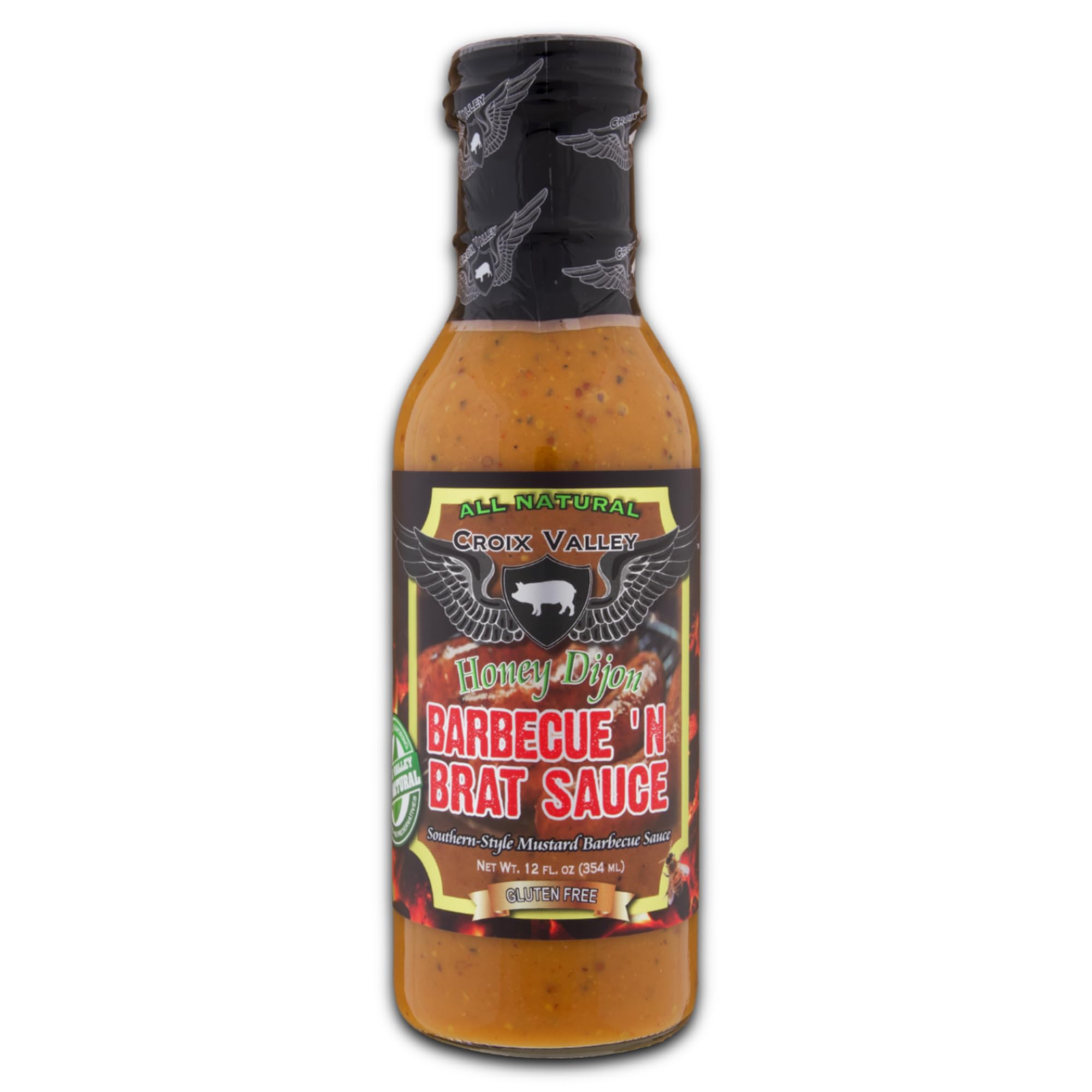 Croix Valley Honey Dijon BBQ 'n Brat Sauce - 3 Pack (12 oz Glass Bottles) - Sweet Honey & Tangy Dijon Mustard - Gluten-Free, No MSG, No High Fructose