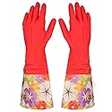 Winter dishwashing gloves waterproof rubber latex thick plus velvet kitchen brush bowl wash clothes rubber plastic housework
