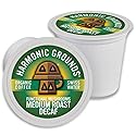 Harmonic Grounds Organic Decaf Mushroom Coffee Pods - Swiss Water Process, Medium Roast with Lion's Mane, Reishi, Chaga, Cordyceps & Turkey Tail