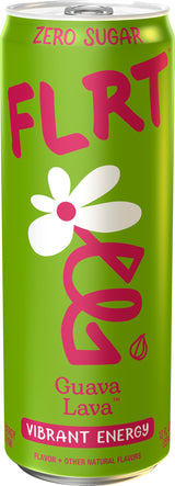 FLRT Energy, Guava Lava, Clean Energy, Energy Drink, 12 Fl Oz (Pack of 12)