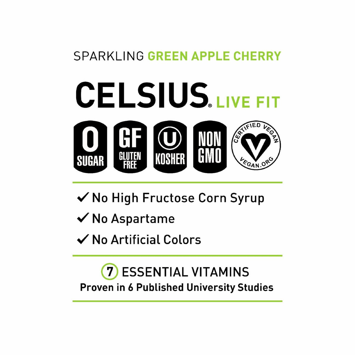 Celsius Green Apple Cherry 12oz