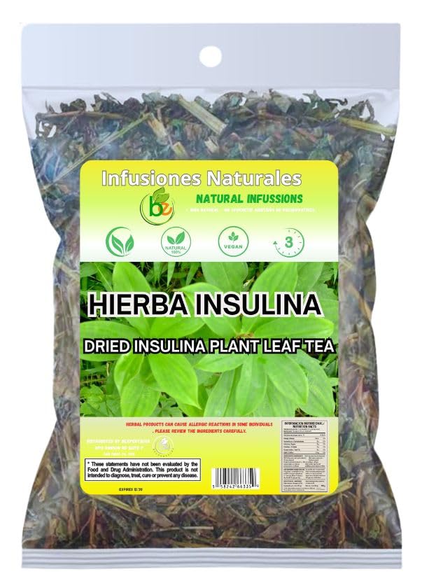 Insulina Traditional 100% Natural Dried Plant Herbal Tea - 4 oz (113g) - Gymnema Sylvestre & Costus Igneus - Wildcrafted Mexican Herb - Sugar-Free, 0