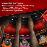 Tony Piggs Hot BBQ Sauce Fresno Creeper Flavor (19oz)- Great Condiment Topping for Wings, Ribs & Burgers at Parties- Barbecue Sauce w Hot Sauce Heat