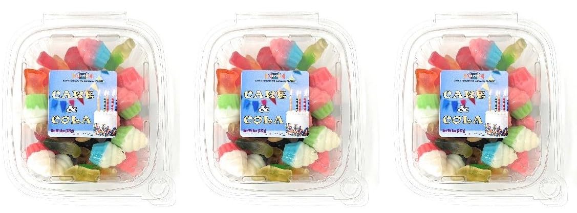 Birthday Cupcake & Soda Gummies - Total wt. 32(Oz), Include: 4 pck of Birthday Gummy Mix,