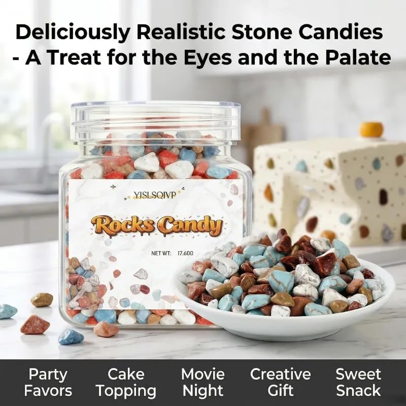1.1 lb Chocolate Rocks - Edible Chocolate Stones, Premium Peanut-Free & Tree, for Kids & Adults - Perfect for Cake Decorating, Birthday Parties