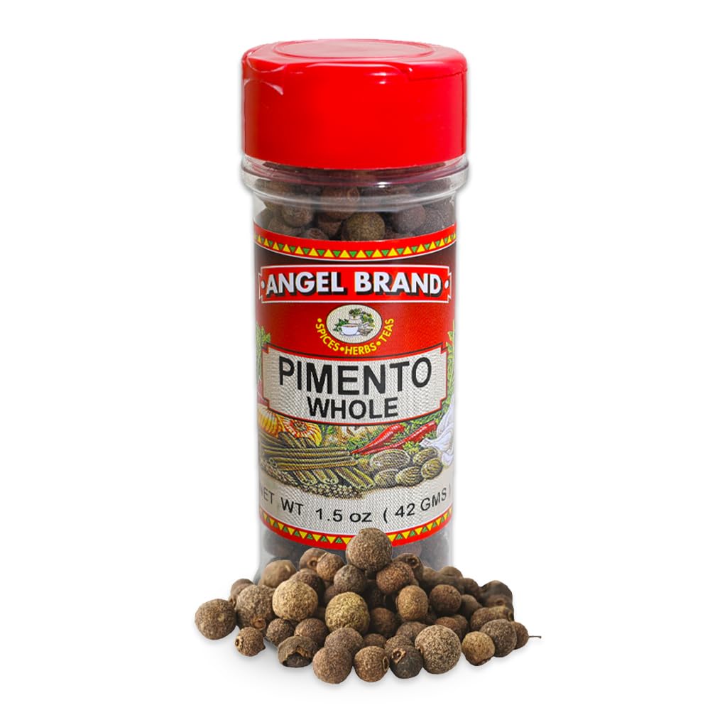 Angel Brand Allspice Pimento Seed Whole 1.5 oz Bottle - Warm & Aromatic Essence of Whole Pimento Jamaican with Unique Blend for Sweet & Savory Dishes
