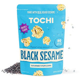 Tochi Gourmet Popcorn Snacks - Black Sesame Flavor - Using Large Popcorn Kernels, Popcorn balls, Gluten Free, Non GMO Corn, All natural, Healthy Pop