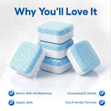 Groutastic Washing Machine Cleaner Tablets 24 Count Deep Cleaning Descaler for Washer Removes Odor Residue and Buildup Works with Front Load and Top