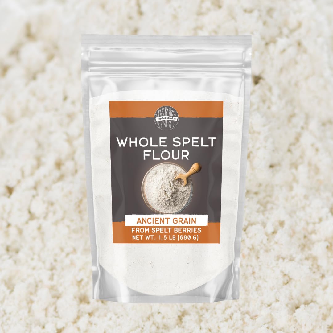 Birch & Meadow Whole Spelt Flour, 1.5 lb, Ancient Grain, From Spelt Berries, Nutty Flavor