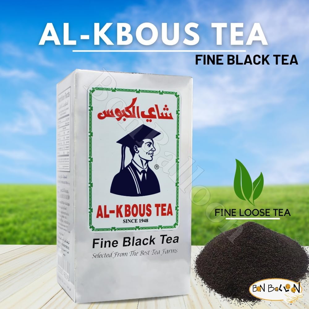 Al-Kbous Fine Black Tea Selected From The Best Tea Farms (3.52 oz / 100 gm) Al kbous Alkabous Alkaboos Soft Loose Organic Arabian Natural With Pure