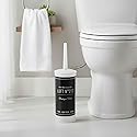 Bath Time Collection Toilet Brush and Holder - Decorative Black Plastic Bathroom Accessory