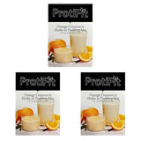 PROTIFIT - High Protein Orange Creamsicle Pudding & Shake Mix 3 Pack, 15g Protein, Low Calorie, Low Fat, Low Carb, Aspartame Free, Idea Protein