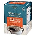 Teeccino Dandelion Caramel Nut Tea - Caffeine Free, Roasted Herbal Tea with Prebiotics, 3x More Herbs than Regular Tea Bags, Gluten Free - 10 Tea Bags