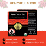Buddha Teas - Root Chakra Tea - Organic Herbal Tea - For Security & Stability - With Ashwagandha Root, Raspberry Leaf, Cloves & Garnet Essence - 100%
