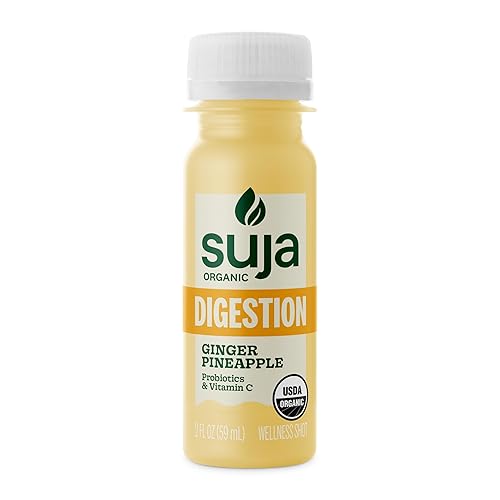 Suja Organic Digestion Shot with Ginger, Apple Cider Vinegar and Ginseng, Immunity Support, Functional Shot, Cold-Pressed Juice with Live Probiotics