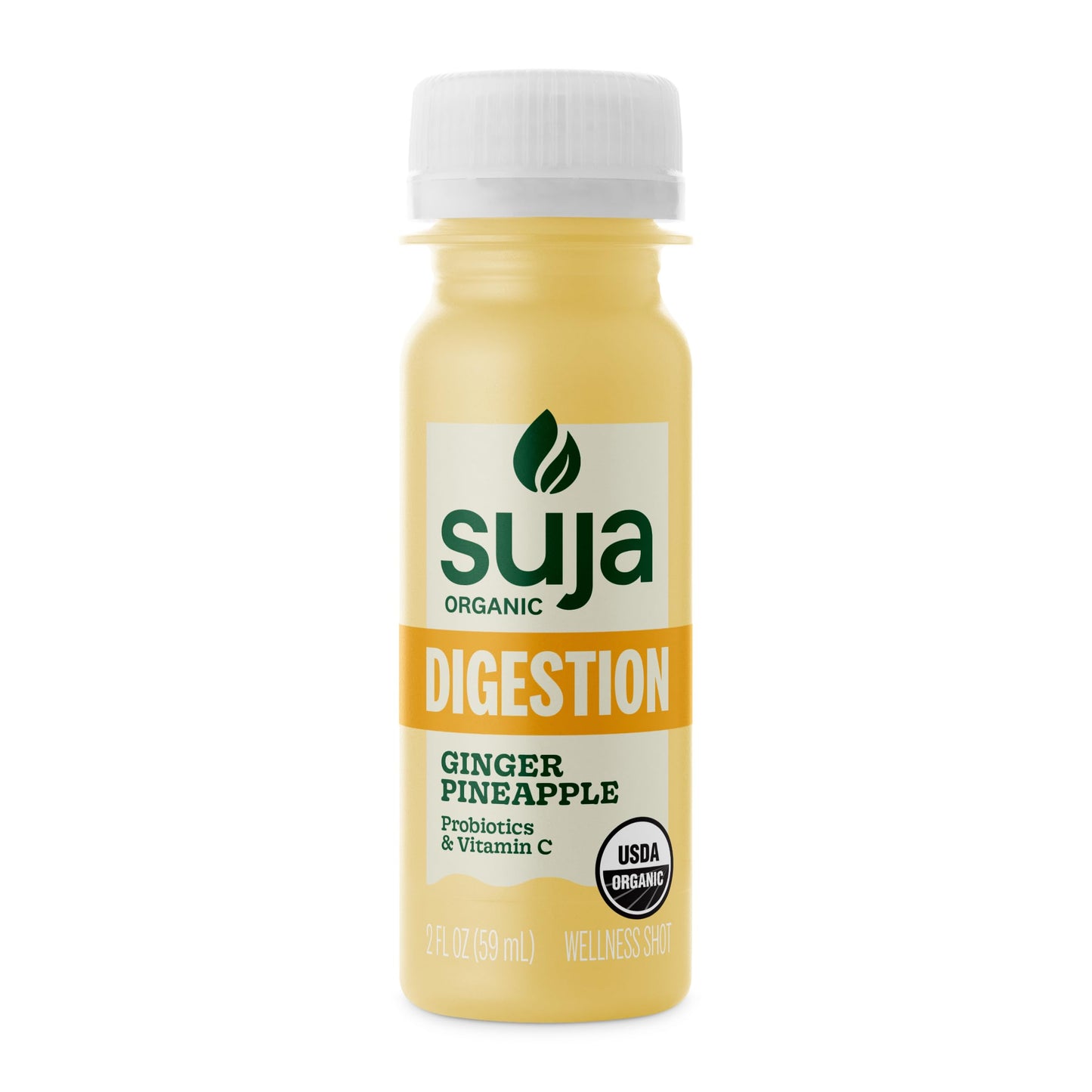 Suja Organic Digestion Shot with Ginger, Apple Cider Vinegar and Ginseng, Immunity Support, Functional Shot, Cold-Pressed Juice with Live Probiotics