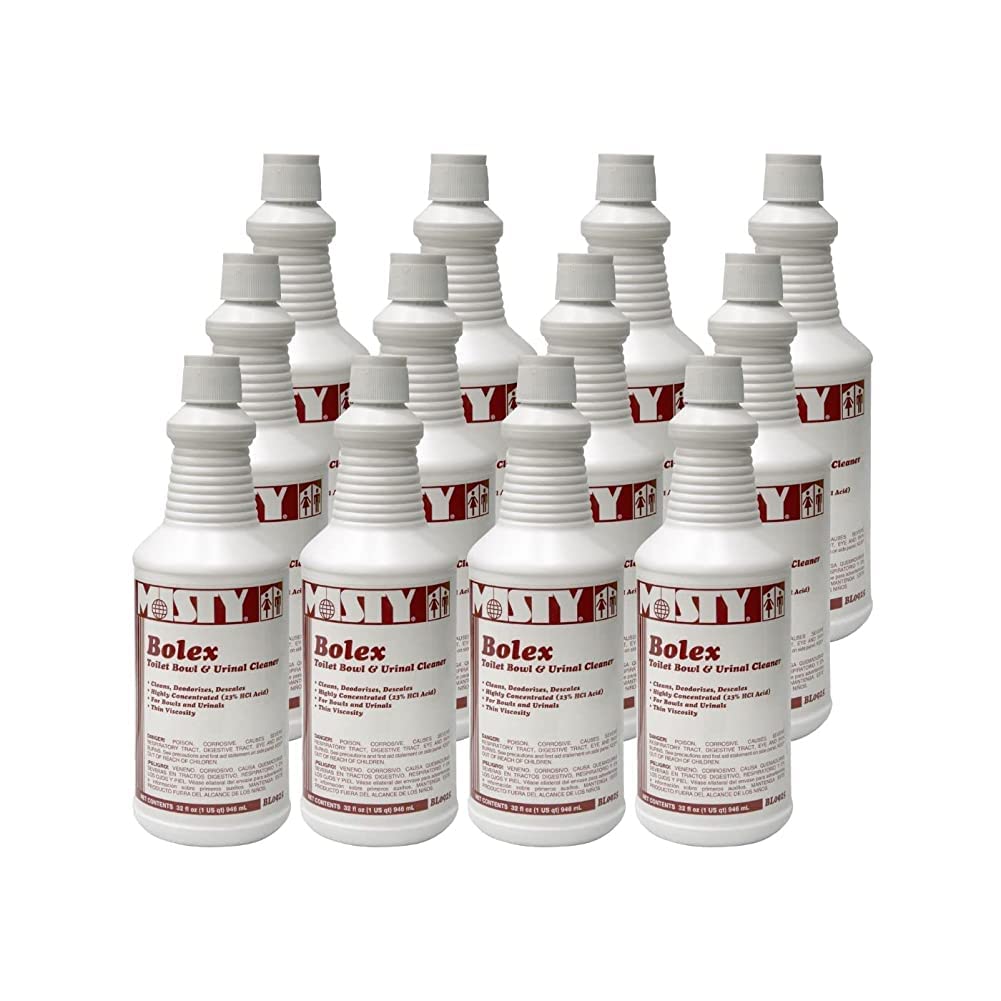 MISTY Bolex Toilet Bowl Cleaner and Urinal Cleaner- 32 oz (Case of 12) - 1038799 - Concentrated Formula to Give a Powerful Cleaning for Pristine