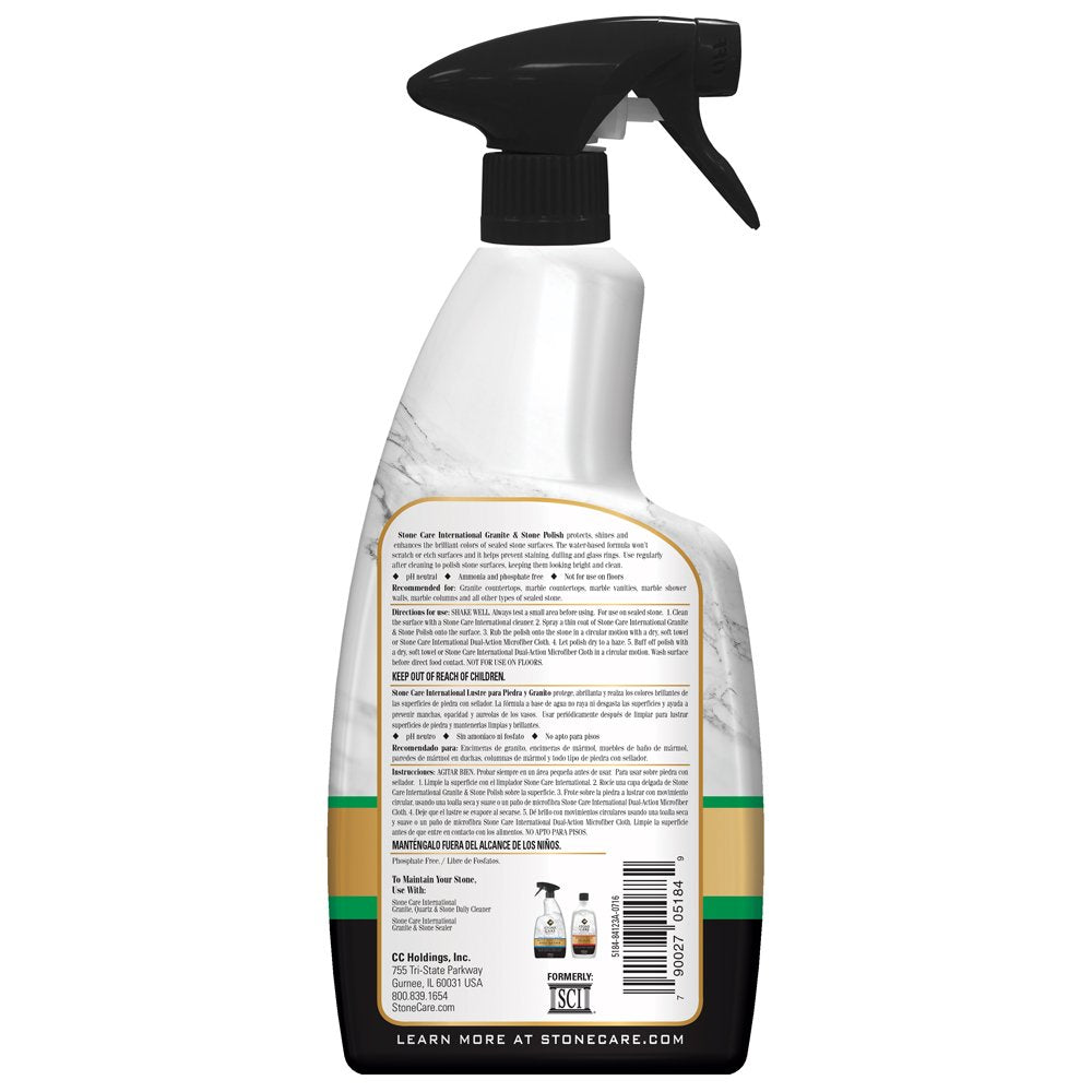 Stone Care International Granite Stone Polish - 24 Ounce - for Granite Marble Soapstone Quartz Quartzite Slate Limestone Corian Laminate Tile